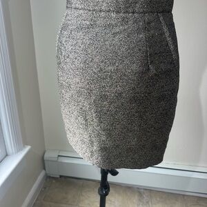 H&M Silver-Gray Textured Pencil Skirt